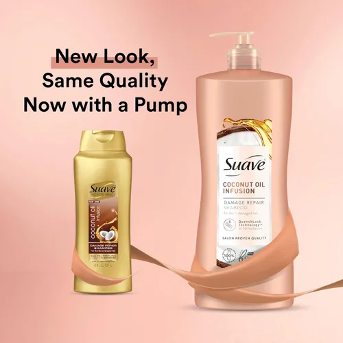 Miniatura 6 de Suave Champú reparador de daños con aceite de coco, para cabello normal, seco y dañado, con infusión de aceite de coco puro, 28 onzas, paquete de 4