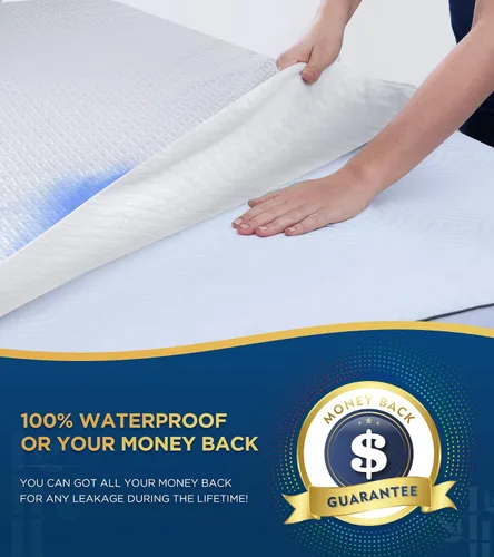 Miniatura 2 de Protector de colchón individual 100% impermeable premium, cubierta de colchón de tela de aire 3D transpirable refrescante, cubierta de cama suave