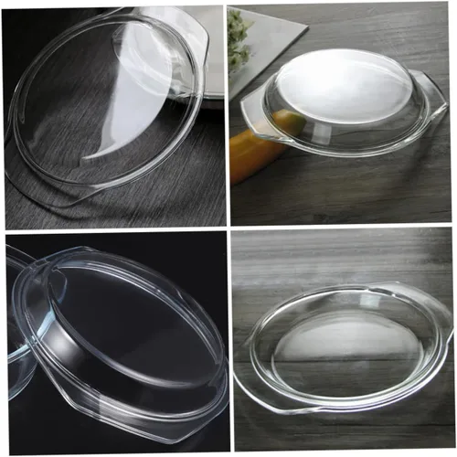 Miniatura 8 de Cubierta de vidrio para microondas de 10.23 x 9.05 pulgadas, resistente al calor, reutilizable, de grado alimenticio, tapa protectora