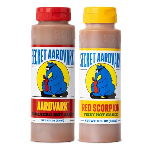 Miniatura 11 de Secret Aardvark Salsa picante Habanero – Pimientos habaneros y tomates asados, salsa picante medianamente especiada, salsa barbacoa, sin OGM, baja