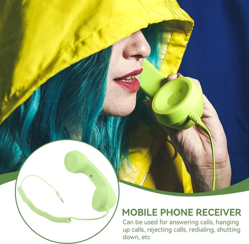 Miniatura 2 de Auricular retro para teléfono, teléfono celular con conector de 0.138 in, receptor de teléfono móvil, auriculares antiguos, receptor de mano