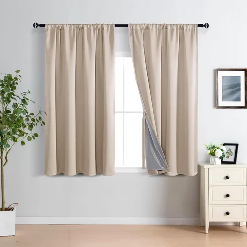 Miniatura 69 de XWZO Cortinas Opacas 100% Blancas - Cortinas de Bloqueo Total de Calor y Luz con Forro Negro para Dormitorio/Cuarto de Lavado, Paneles de Ventana