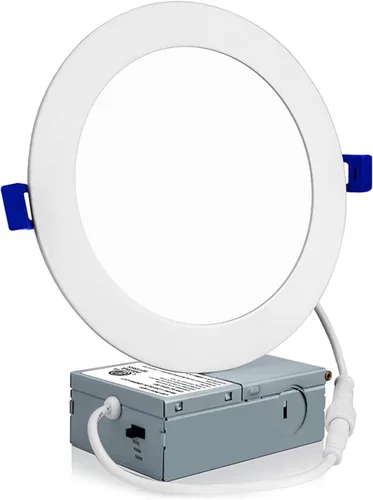 Meconard Paquete de 1 lámpara de techo empotrable LED ultrafina de 6 pulgadas, 3000 K/4000 K/5000 K seleccionable, regulable de 12 W = 110 W, 1050