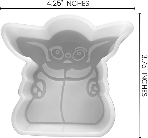 Miniatura 2 de Baby Yo Da - Molde de silicona para freshie, tamaño 4.25 pulgadas de ancho x 3.75 pulgadas de largo x 1 pulgada de profundidad, diseño de Yo Da