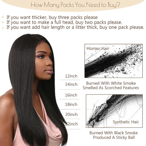Miniatura 6 de Extensiones de cabello lacio italiano Yaki con clip, cabello humano Remy real, grado 8A, grueso, virgen, 4C, afroamericanos, cabeza completa