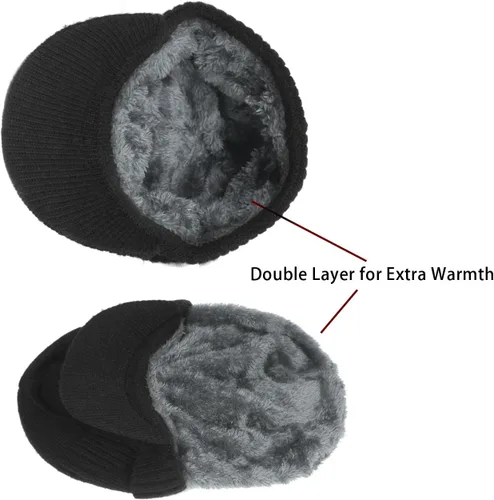 Miniatura 24 de Dahlia Gorro para hombre con visera - lana, sombrero de invierno con borde, forro polar