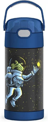 Miniatura 37 de THERMOS FUNTAINER - Botella de acero inoxidable con aislamiento al vacío y sorbete, capacidad de 12 onzas, para niños, azul Azul marino