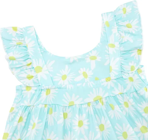 Miniatura 6 de Vieille Vestido de verano para niñas pequeñas, con volantes, sin mangas, casual, vestido de playa, escalonado, vestido de princesa para 2-8 años