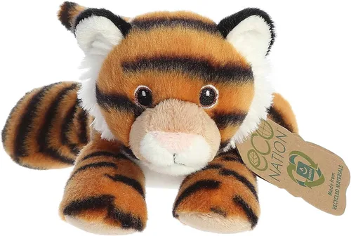 Miniatura 2 de Aurora® Animal de peluche Eco Nation™ Eco Softies™ de tigre hecho responsablemente, ideal para aventuras de juego, perfecto para cumpleaños