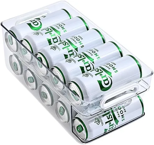 Miniatura 7 de Xicennego Organizador de almacenamiento de latas de soda de doble capa mejorado, dispensador de latas de soda para refrigerador, soporte de bebidas
