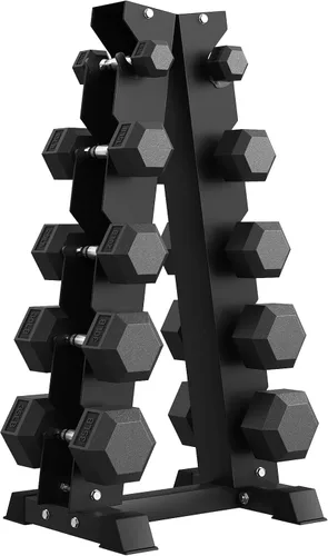 Miniatura 24 de PAPABABE Juego de mancuernas hexagonales con estante, 85-560 libras con revestimiento de goma, juego de mancuernas libres con estante