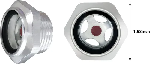 Miniatura 2 de Vista de compresor de aire, 1 pulgada, NPT macho aleación de aluminio hexagonal, aceite para ventana, medidor de nivel de líquido para compresor
