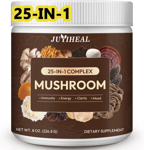 Miniatura 9 de Polvo de hongos 10 en 1, complejo de hongos de 2000 mg - Melena de león, Reishi, Shiitake, Chaga, cola de pavo, Cordyceps, Maitake y más, mezcla
