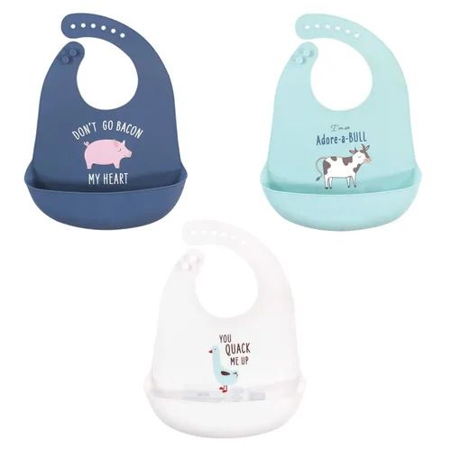 Miniatura 38 de Baberos Hudson Baby de silicona unisex para bebé Mariscos