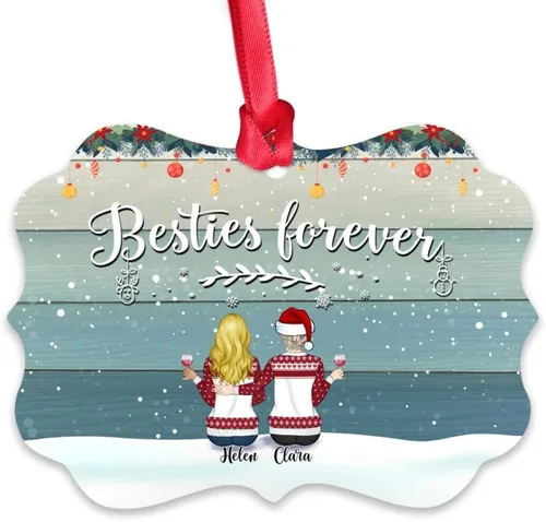 Miniatura 18 de Gossby Adorno personalizado para mejor amiga, regalo de Navidad personalizado con diseño, nombre, regalo de Navidad para mujeres, hermana del alma