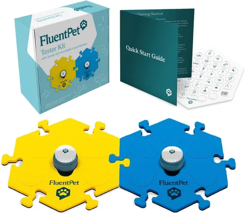 Miniatura 7 de FluentPet ¡Habla! Kit de inicio con sonido más claro orientado hacia arriba 6 botones grabables con baterías preinstaladas y 3 alfombrillas de 6