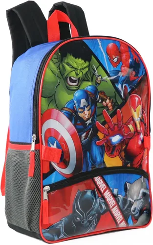 Miniatura 2 de Marvel Mochila Avengers con bolsa de almuerzo desmontable aislada (talla única, héroes)