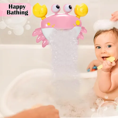 Miniatura 2 de Juguetes de baño de cangrejo para bebé, máquina de baño de burbujas de cangrejo, juguete de baño automático que sopla burbujas y reproduce canciones