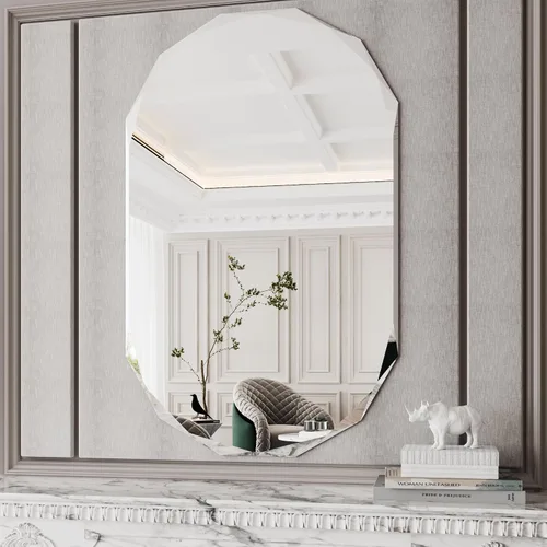 Miniatura 12 de AUYHM Espejo ovalado, espejo de baño pequeño de 20 x 28 pulgadas, espejos de baño, espejo negro para baño, espejos ovalados para baño, espejo