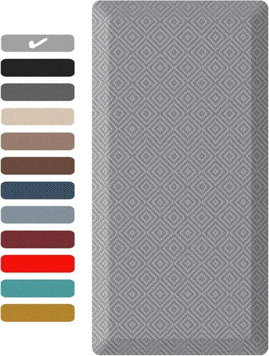 Miniatura 16 de Ophanie Tapetes de cocina para piso, alfombras de cocina, 20 x 32 pulgadas, antifatiga, tapete acolchado de pie, impermeable, cómodo tapete Gris