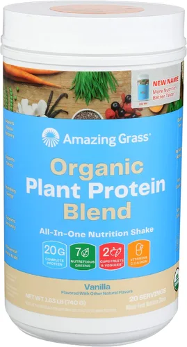 Miniatura 9 de Amazing Grass Mezcla de proteínas vegetales orgánicas: proteína en polvo vegana, nueva fórmula de superalimentos de proteína, batido nutricional