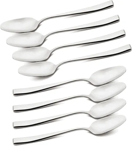 Cucharas de cena de acero inoxidable 18/10, cucharas plateadas para comer sopa, cereales, cuchara de comida para uso diario (7.67 pulgadas, paquete