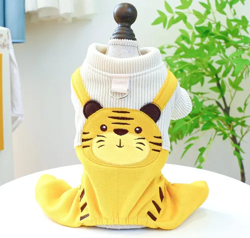 Miniatura 5 de Overoles para mascotas, suéteres para perros y gatos, ropa de invierno, ropa para perros pequeños, ropa de pana para mujer, lindo patrón de tigre