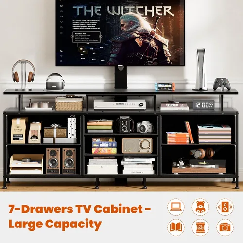 Miniatura 7 de REAHOME Soporte de TV con Soporte, Centro de Entretenimiento de 63" para Televisores de 32/45/55/60/65/70 pulgadas, Mesa Consola Multimedia con 7