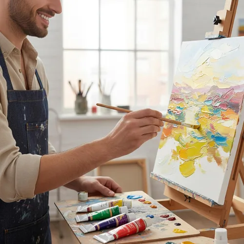 Miniatura 7 de MyArtscape Juego de pintura al óleo - 12 x 0.4 fl oz tubos - resistente a la luz - cuerpo denso - colores vibrantes a base de aceite - alta carga