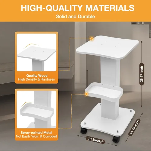 Miniatura 4 de Carrito con ruedas, carrito de belleza de aluminio de 3 niveles para peluquería, salón de belleza, estación rodante, equipo de spa, organizador