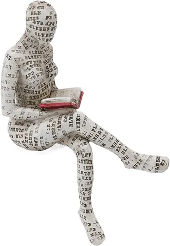 Escultura de mujer de lectura Estatua de pensador vintage para estantería decoración de oficina