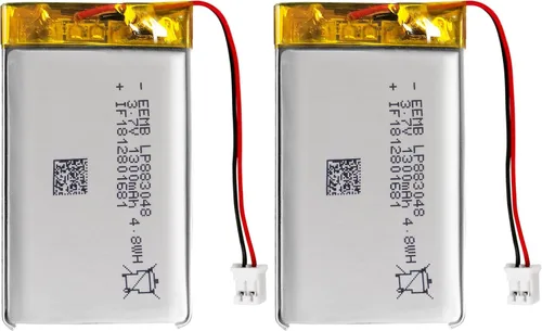 Miniatura 7 de EEMB Batería de polímero de litio 3.7V 1300mAh 883048 Lipo Batería recargable con conector JST de cable para altavoz y dispositivo inalámbrico