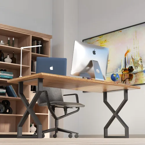 Miniatura 5 de Patas de metal para mesa, muebles industriales negros, juego de 2 patas de mesa de comedor