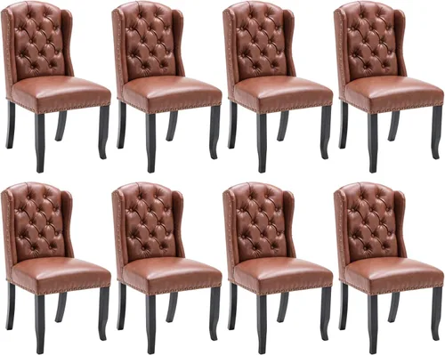 Miniatura 21 de Ya-Home Juego de 2 sillas de comedor copetudas, sillas de comedor tapizadas de lino, sillas de comedor modernas de mediados de siglo con adornos