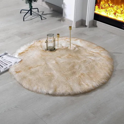 Miniatura 19 de linmopm Alfombra de piel sintética de pelo lanudo esponjoso negro de 2x6 pies para dormitorio, cabecera de la cama, suelo, sala de estar, cojín