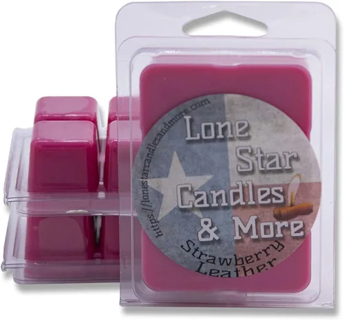 Miniatura 13 de Velas de estrella solitaria perfumadas de cuero y cera derretida a mano de más, auténtico aroma de cuero genuino, 6 cubos de cera fuertemente