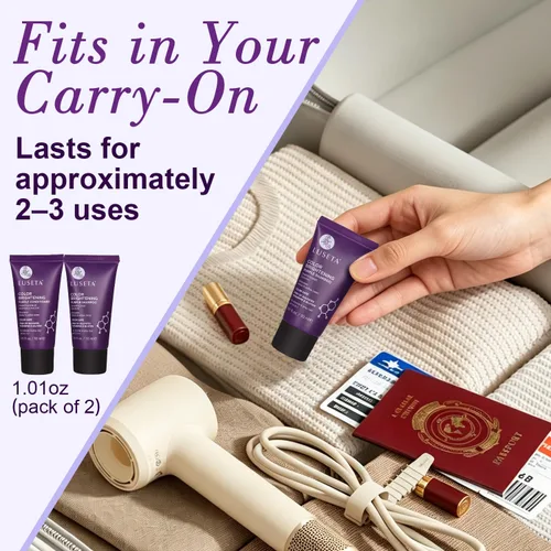 Miniatura 3 de Luseta - Kit de viaje de champú y acondicionador morado iluminador de color para cabello rubio y gris, infundido con aceite de coco nucifera