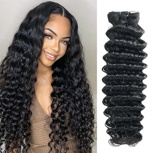 Miniatura 11 de Paquetes de cabello ondulado profundo, cabello humano rizado, 18 20 22 pulgadas, paquetes de cabello humano rizado y ondulado 100% sin procesar