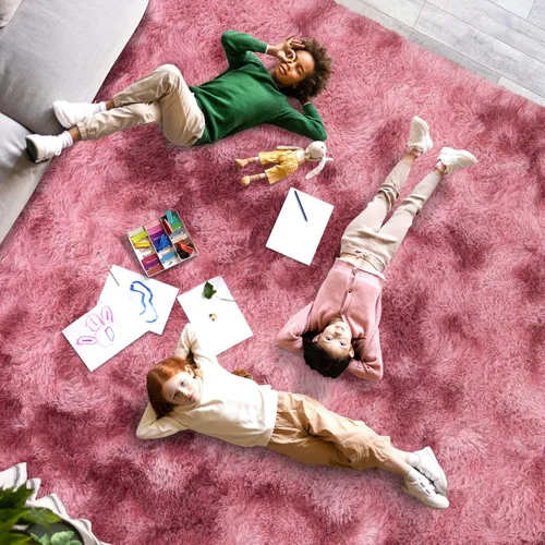 Miniatura 77 de Dssimo - Alfombra superesponjosa para la habitación, alfombra de área moderna, pequeña, suave y acogedora de felpa para niños, niñas y adolescentes
