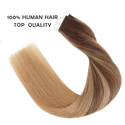 Miniatura 2 de Sassina Extensiones de Cabello Humano con Cinta Negro Azabache 12 Pulgadas 30g/paquete 20pcs Liso Sin Costuras Trama de Piel Extensiones de Cabello