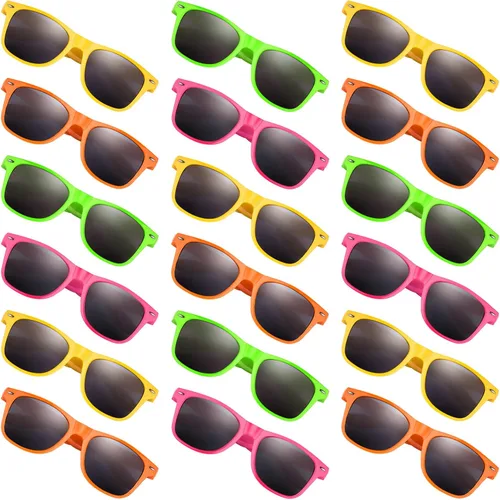 MIAHART Gafas de sol para niños, colores neón, recuerdos de fiesta para niños y niñas, verano, playa, piscina, cumpleaños, graduación, regalos de