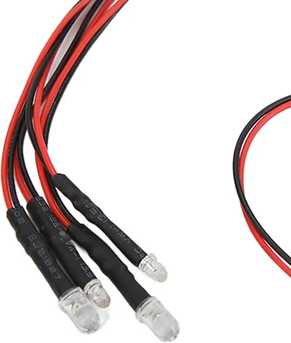 Miniatura 9 de Kit de 4 luces LED Rock para Axial SCX24 1/24 RC Crawler Car Upgrade Parts, blanco y rojo luz trasera sistema de iluminación con control remoto