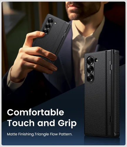 Miniatura 7 de BXYJY Funda para Samsung Galaxy Z Fold 6 con función atril, protector de pantalla frontal y protección de bisagra, ajuste delgado, resistente, duro