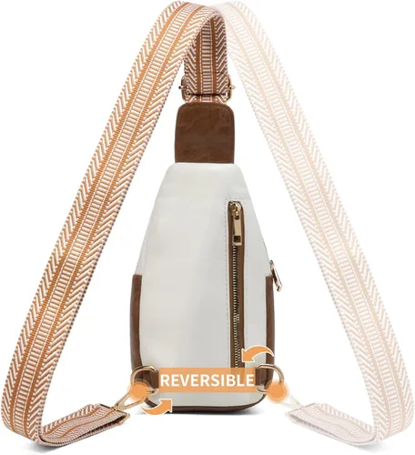 Miniatura 5 de QOECI Bolso bandolera pequeño para mujer, bolso cruzado de piel sintética para mujer, cangureras cruzadas, bolsa de pecho, monederos y bolsa