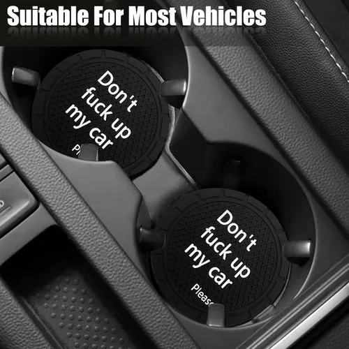 Miniatura 7 de 4 unidades de portavasos para automóvil, por favor no estropees mi auto, portavasos universal antideslizante decorativo divertido, accesorios