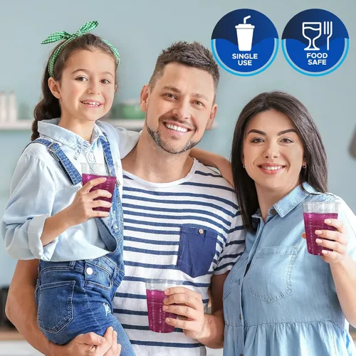 Miniatura 5 de PAMI Vasos de plástico desechables, Bpa - Vasos para beber para fiestas, bebidas frías, batidos, gelatina, cócteles (5 onzas, paquete de 100)