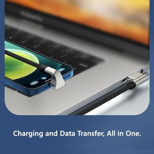 Miniatura 4 de Cable USB A a C, cable USB tipo C en forma de U de 180 grados de carga rápida y sincronización de datos, cable de carga rápida USB-A a C de 4 pies