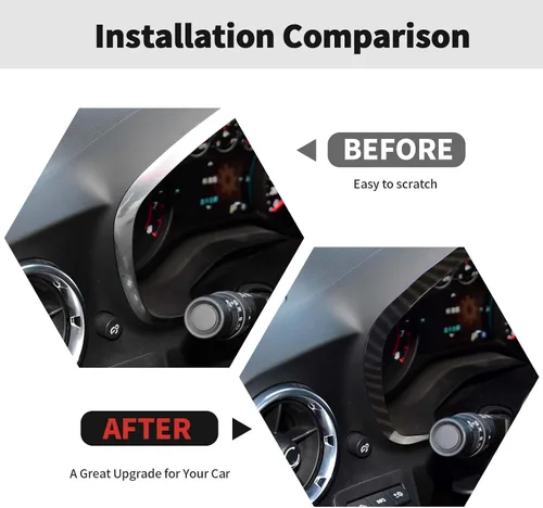Miniatura 2 de RT-TCZ Cubierta de fibra de carbono para salpicadero, marco de velocímetro, decoración interior accesorios para Chevrolet Chevy Camaro 2016-2023