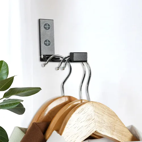 Miniatura 6 de Aynoo Gancho plegable para abrigos, 2 ganchos de pared plegables, ganchos de metal resistente para toallas, paquete de 2