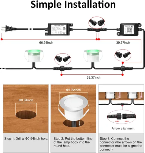 Miniatura 2 de Iluminación RGB para cubierta φ1.22, luces de cubierta impermeables para exteriores, luces de bajo voltaje de 12 V con control remoto, luz